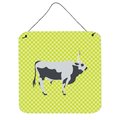 Micasa Hungarian Grey Steppe Cow Green Wall or Door Hanging Prints6 x 6 in. MI228505
